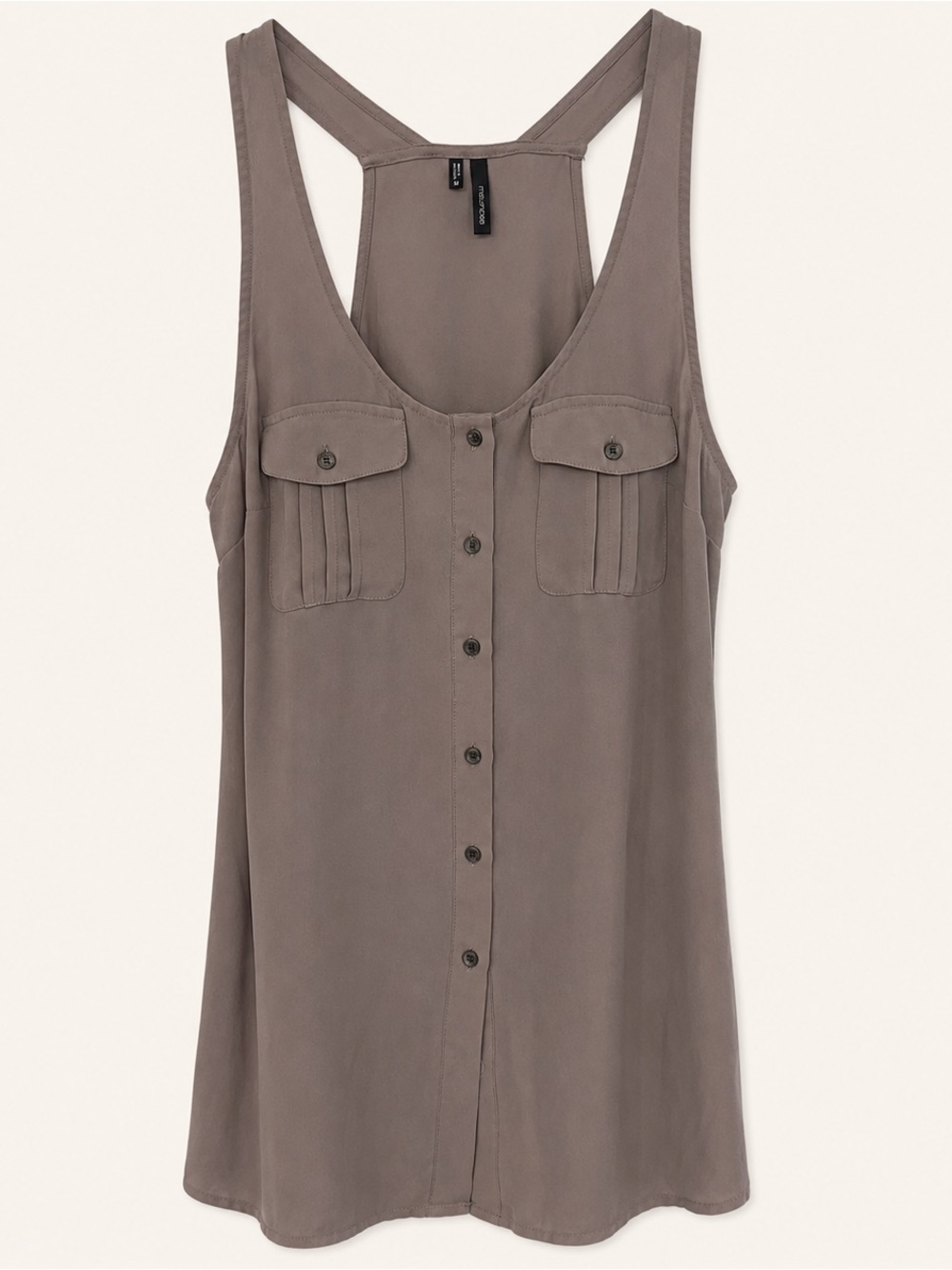 Maurices Taupe Racerback Button-Front Tank